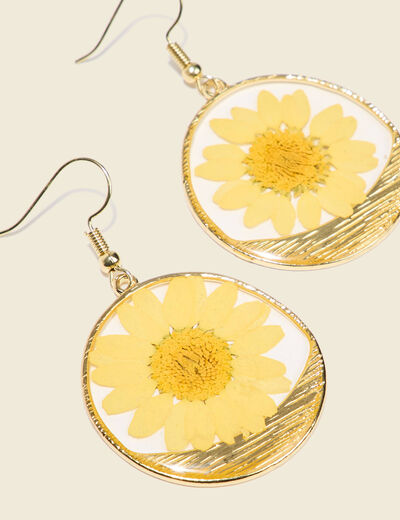 Boucles d'oreilles pendantes couleur or femme