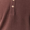 T-shirt cintr&eacute; en coton manches longues marron fonc&eacute; homme