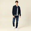 Blouson court manches longues doubl&eacute; bleu marine homme