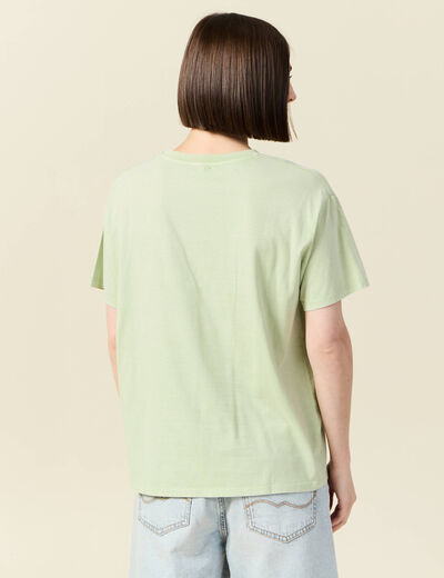 T-shirt oversize en coton vert clair femme