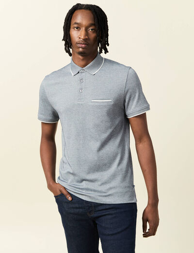 Polo manches courtes bleu marine homme