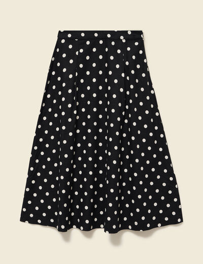 Jupe longue &eacute;vas&eacute;e noir femme