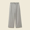 Pantalon taille haute fluide gris clair femme
