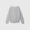 Pull manches longues col bateau gris femme