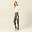 Jeans slim taille haute denim gris femme