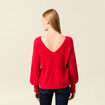 Pull manches longues rouge femme