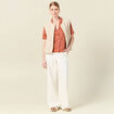 Chemise manches courtes orange femme