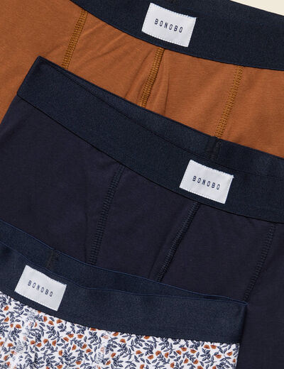 Pack de 3 boxers bleu marine homme