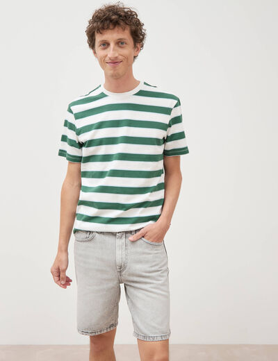 Bermuda en jean coton denim snow gris homme