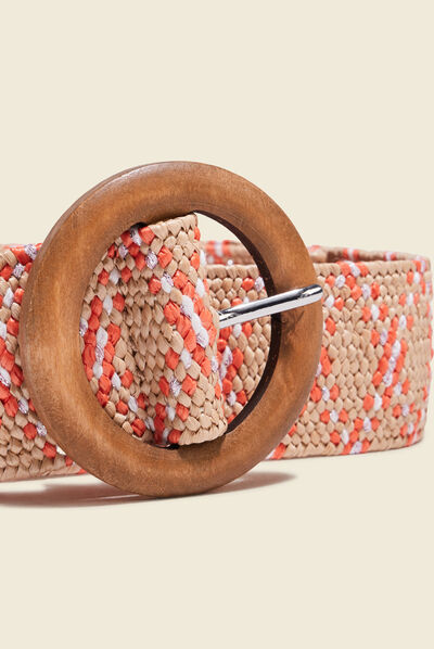 Ceinture tressée sable femme
