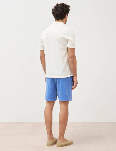 Polo droit col polo manches courtes ecru homme