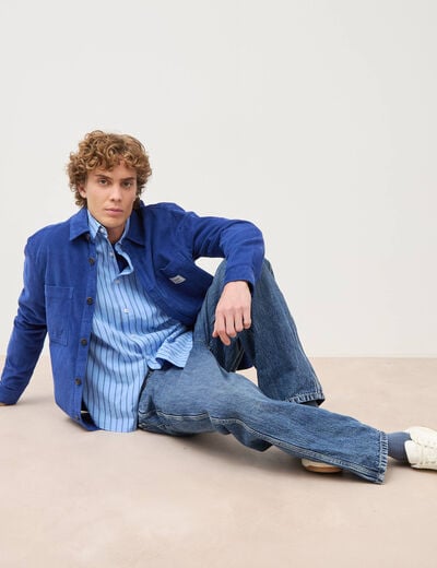 Chemise boyfriend en coton bleu ciel homme