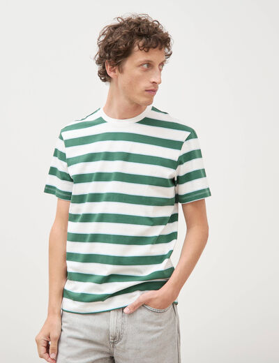 T-shirt ample en coton col rond ecru homme