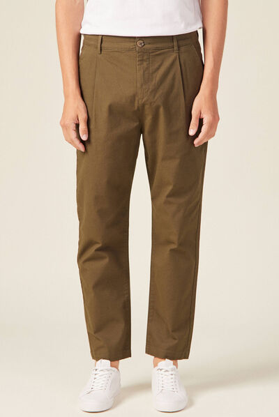 Pantalon chino taupe homme