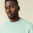 Pull manches longues col rond vert pastel homme