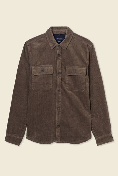 Surchemise manches longues taupe homme