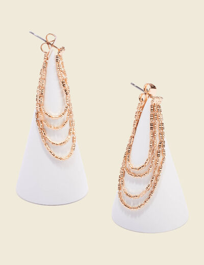 Boucles d'oreilles pendantes couleur or femme
