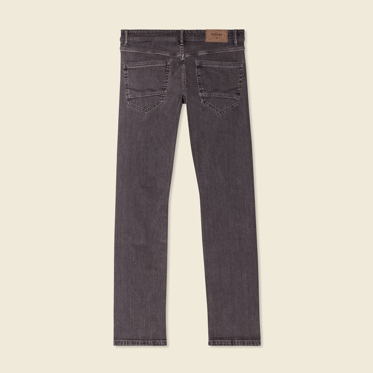 Jeans straight 5 poches denim gris homme
