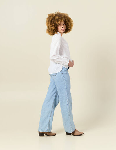 Blouse manches longues blanc femme