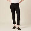 Jeans girlfriend taille haute denim noir femme