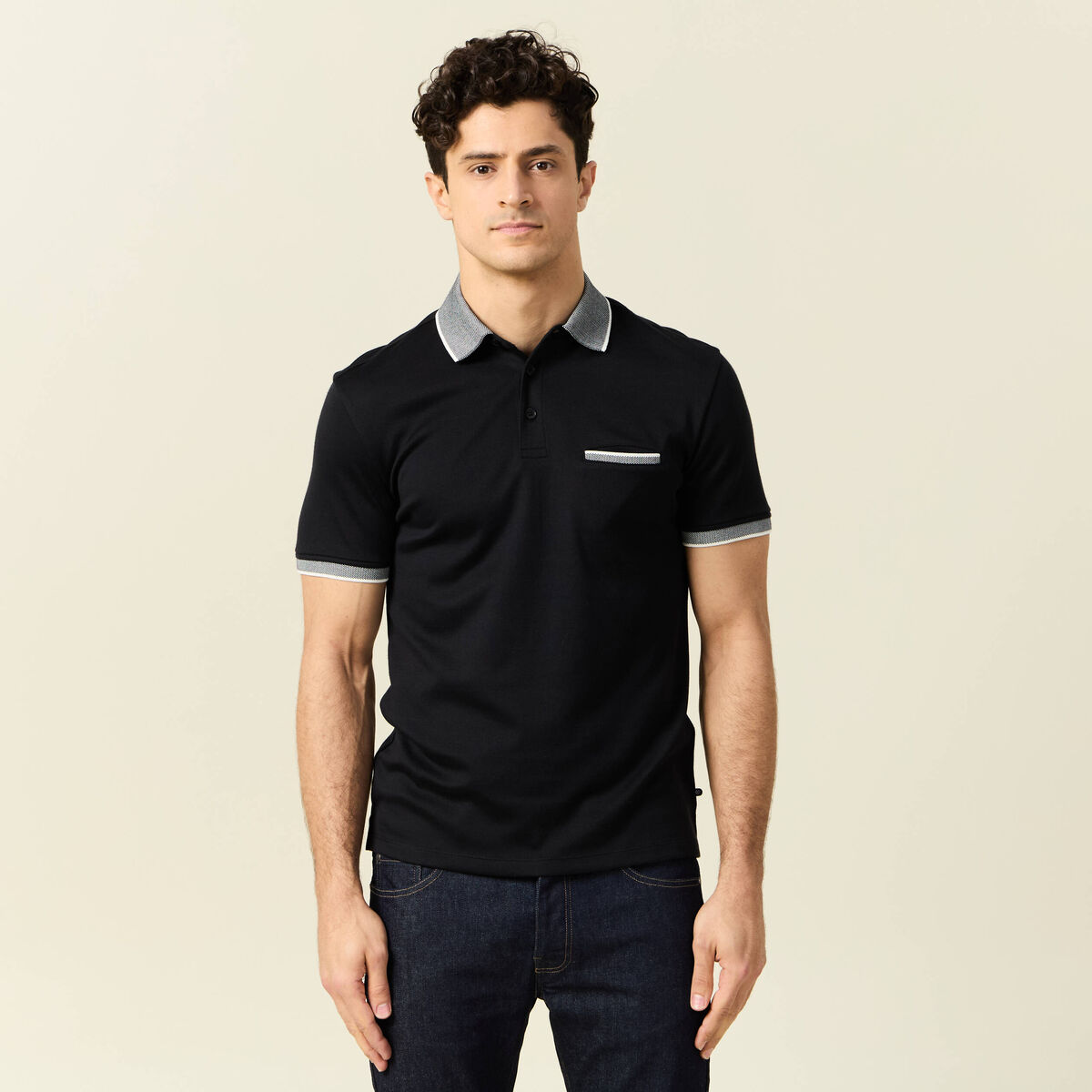 Polo manches courtes noir homme