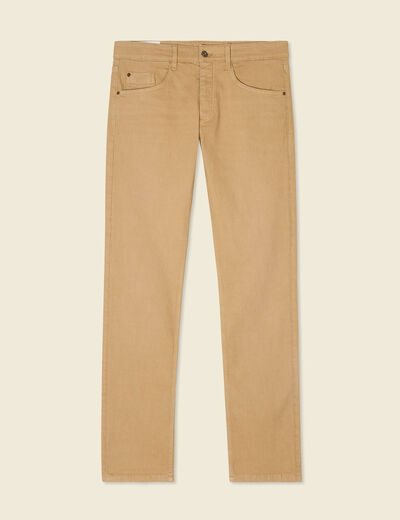 Jeans éco-responsable straight denim beige homme