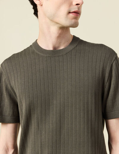 T-shirt manches courtes vert fonc&eacute; homme