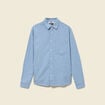 Chemise en coton manches longues denim bleach homme