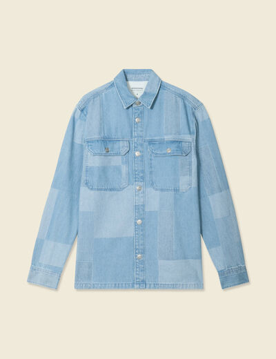 Surchemise en jean denim bleach homme