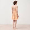 Robe bretelle col c&oelig;ur en coton orange abricot femme