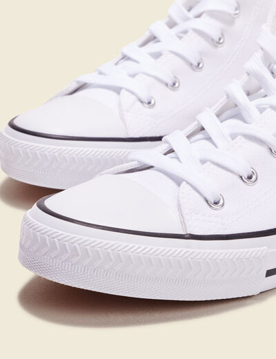 Tennis en toile à lacets blanc homme
