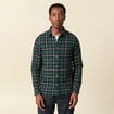 Chemise manches longues en coton bleu marine homme