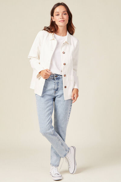 Jeans slim 7/8ème denim snow bleu femme
