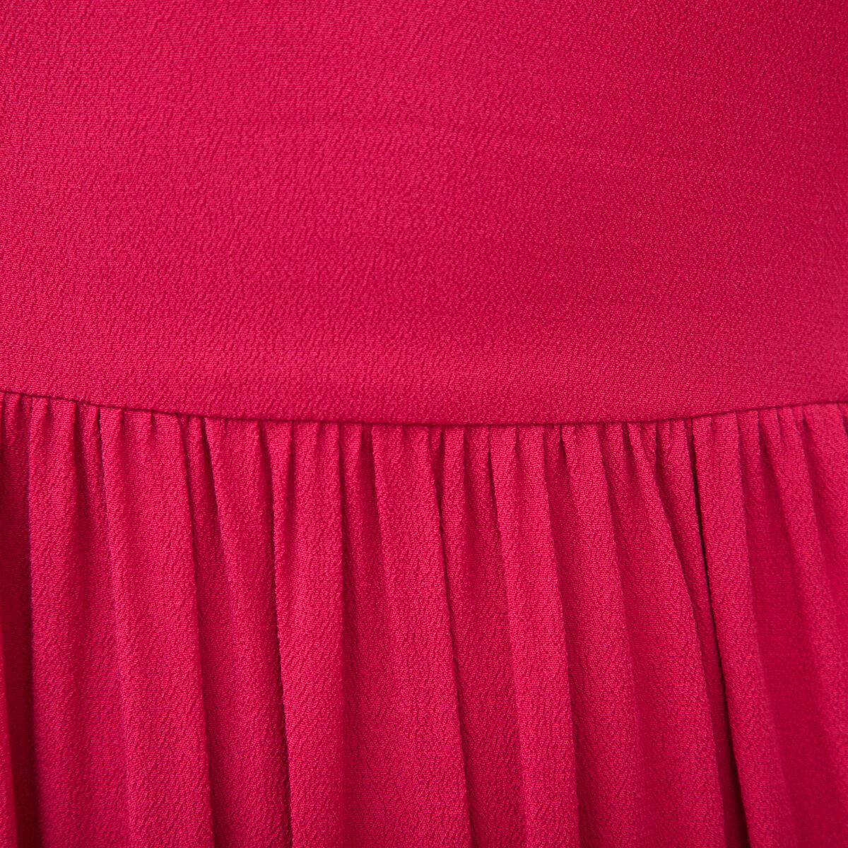 Robe fluide col v manches courtes rouge clair femme