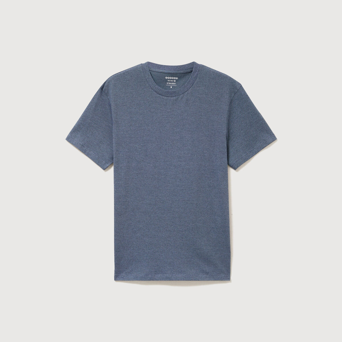T-shirt cintr&eacute; col rond manches courtes bleu gris homme