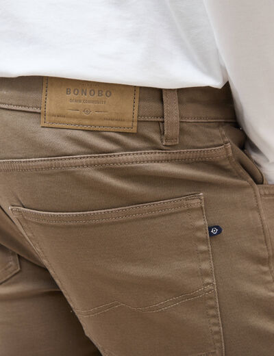 Jeans slim 5 poches sable homme