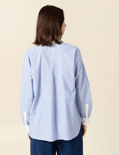 Chemise éco-responsable bleu femme