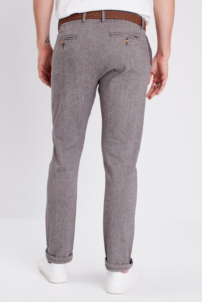 Pantalon chino ceinturé gris foncé homme
