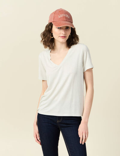 T-shirt manches courtes bleu clair femme