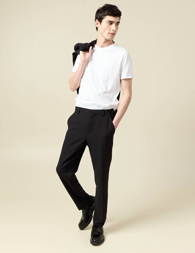 Pantalon slim cigarette noir homme