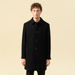 Manteau droit long manches longues noir homme