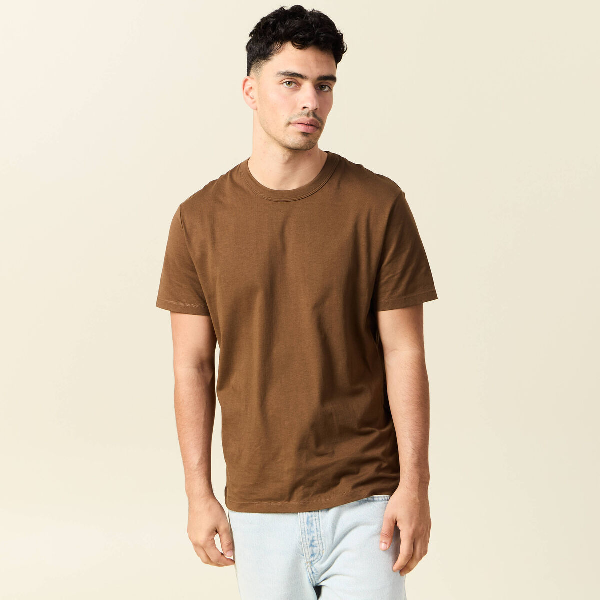 T-shirt éco-responsable marron homme