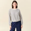 Sweat manches longues ecru femme