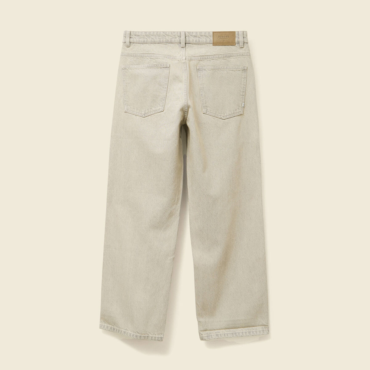Jeans large 5 poches denim beige homme