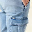 Jeans battle à coulisse denim bleach homme
