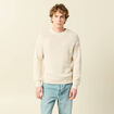 Pull col rond manches longues en coton sable homme