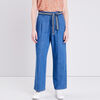 Jeans large ceinture denim stone femme