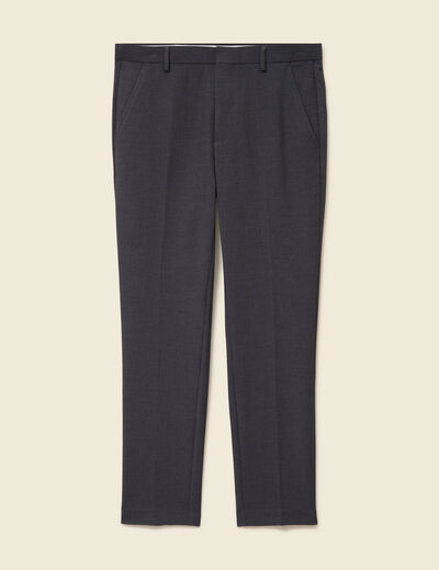 Pantalon slim cigarette gris fonc&eacute; homme