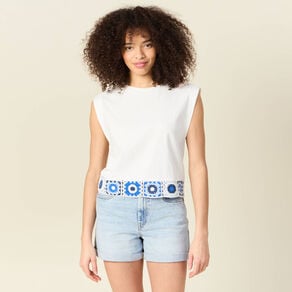 t shirt sans manches blanc femme T-shirt sans manches blanc femme