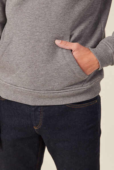 Sweat manches longues gris foncé homme